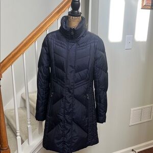 EUC Anne Klein Blue Quilted Long Puffer Coat (L)